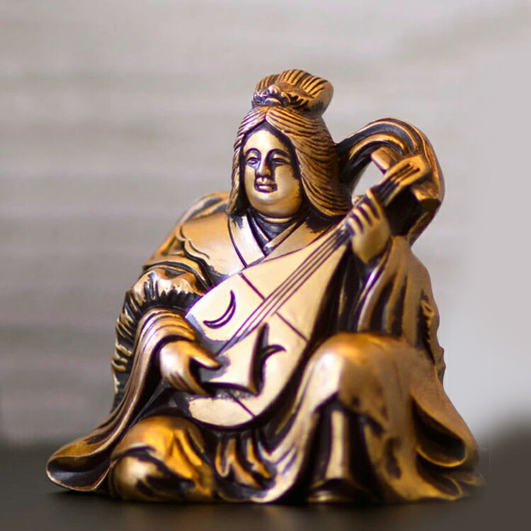 楽天市場】縁起物 置物 七福神〔弁財天〕シルキーゴールド 日本製