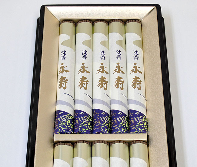 楽天市場】【日本香堂】「沈香永寿 短寸10把入」塗箱【お線香】【進物
