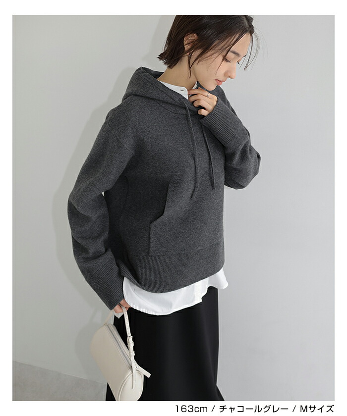 楽天市場】evernavy エバーネイビー フーディ ニット パーカー 長袖