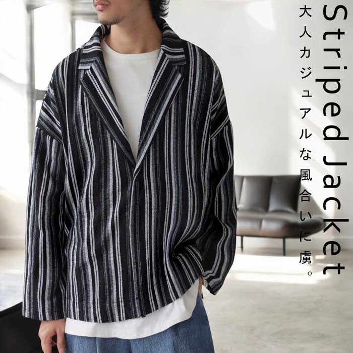 楽天市場】ストライプ柄ジャケット ジャケット メンズ 送料無料