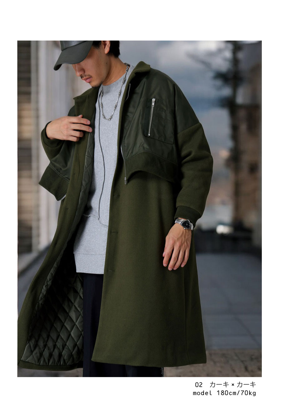 楽天市場】ドッキングコート コート メンズ アウター 長袖 送料無料