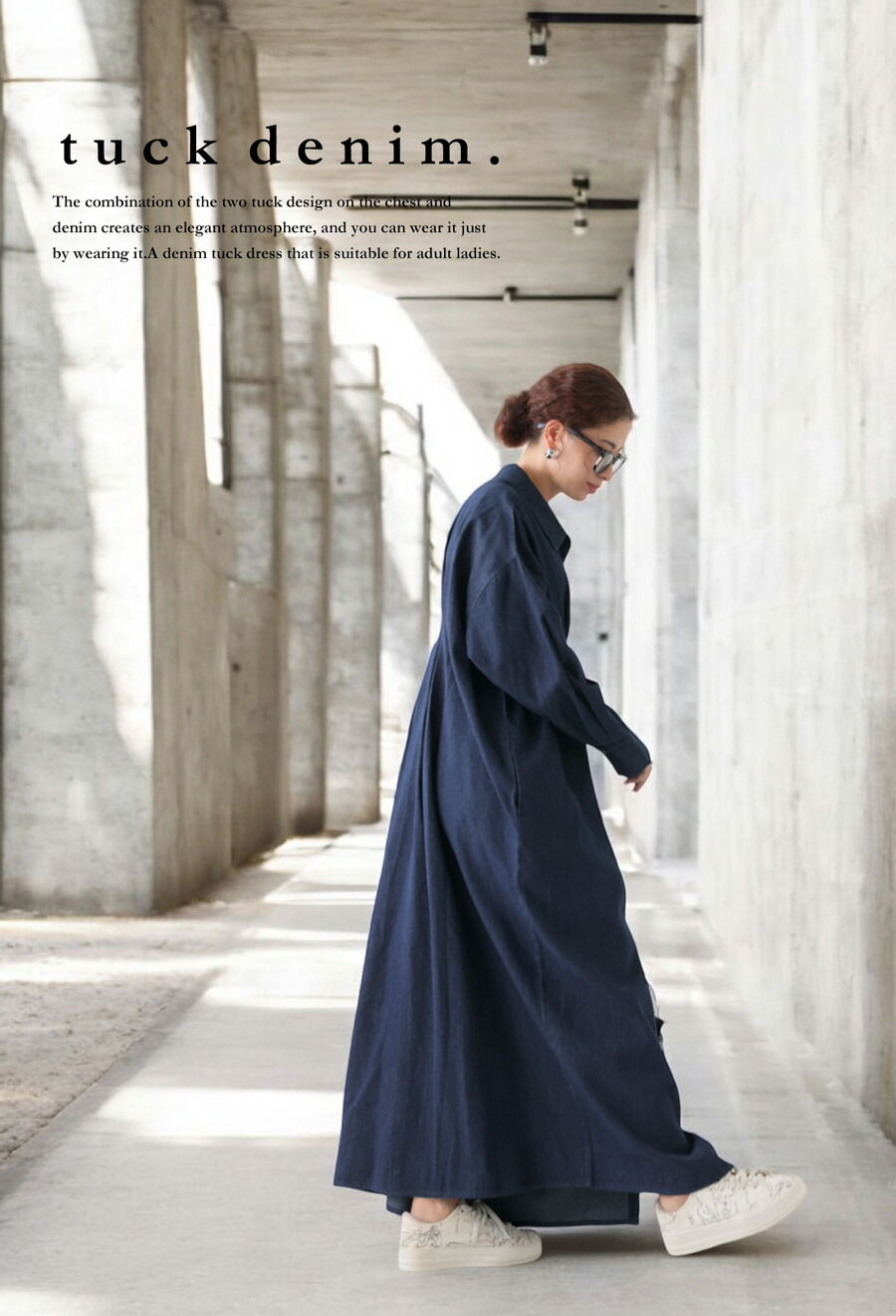 楽天市場】デニムシャツワンピース ワンピース レディース ロング 送料