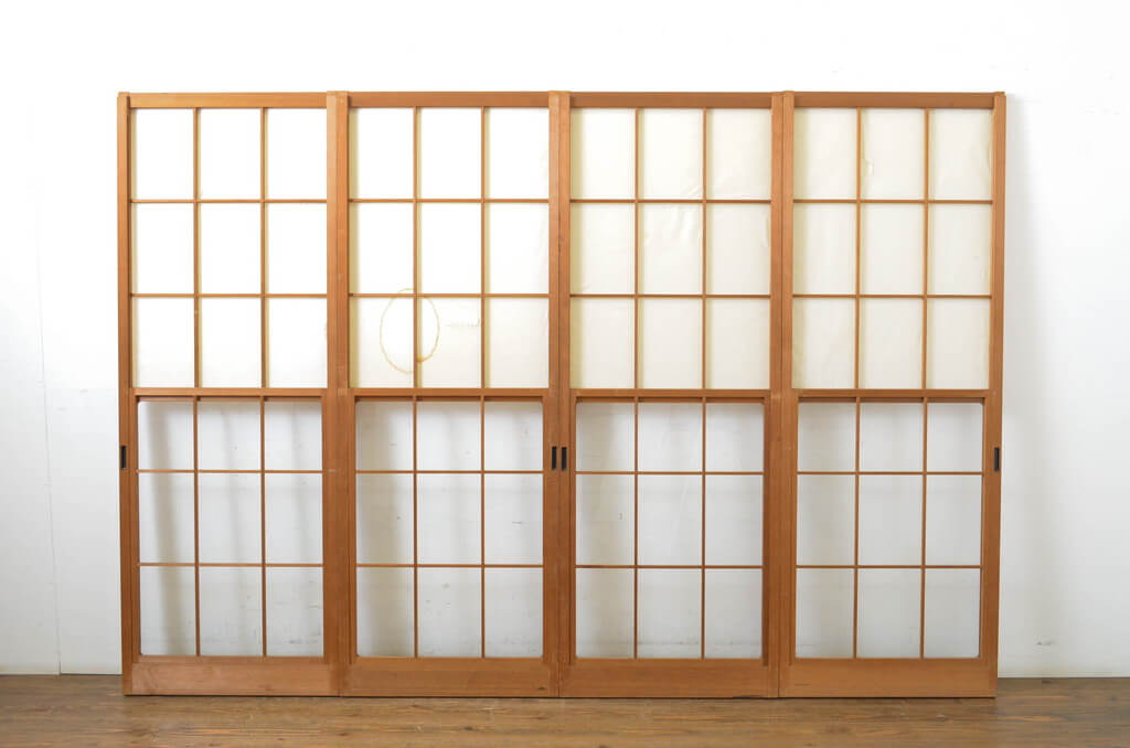 楽天市場】▽現状販売▽ アンティーク建具 幅狭雪見障子戸 4枚 セット