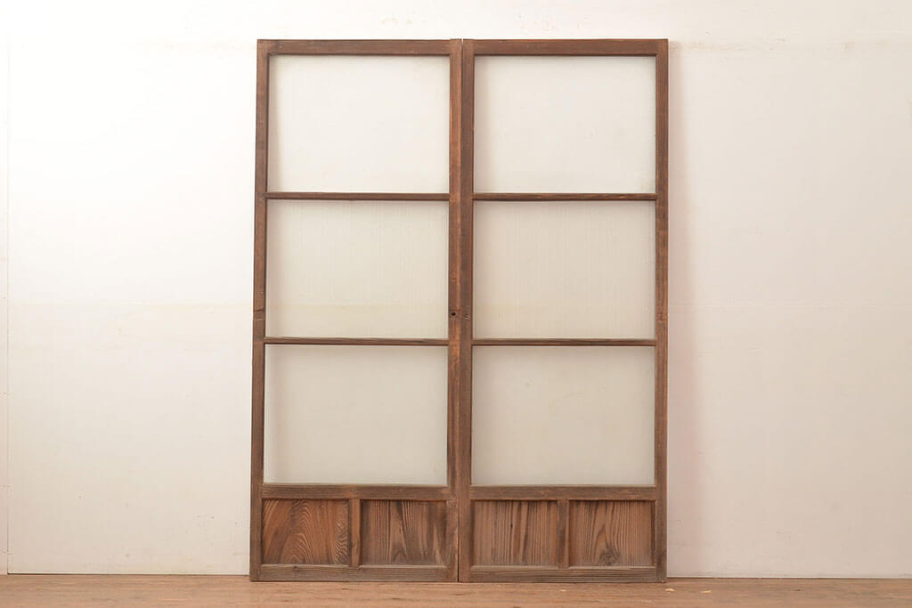 楽天市場】▽現状販売▽ アンティーク建具 ガラス戸 2枚 セット モール