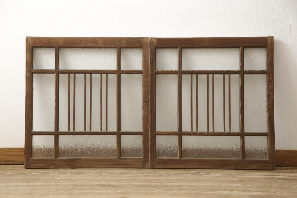 楽天市場】▽現状販売▽ 和製アンティーク ガラス窓 2枚 セット ガラス