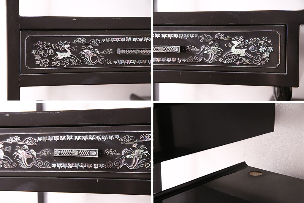 楽天市場】【中古】 ☆事前問合せ必須☆ 飾り棚 螺鈿 黒漆 漆塗り 高級