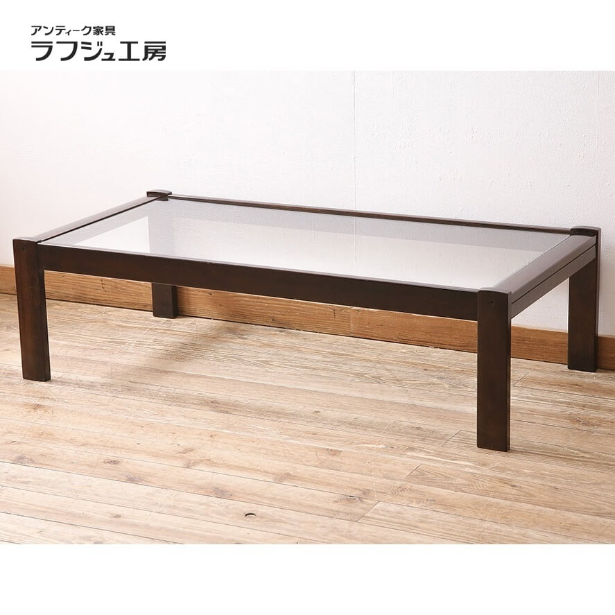 楽天市場】和製ヴィンテージ ガラストップテーブル オールドカリモク