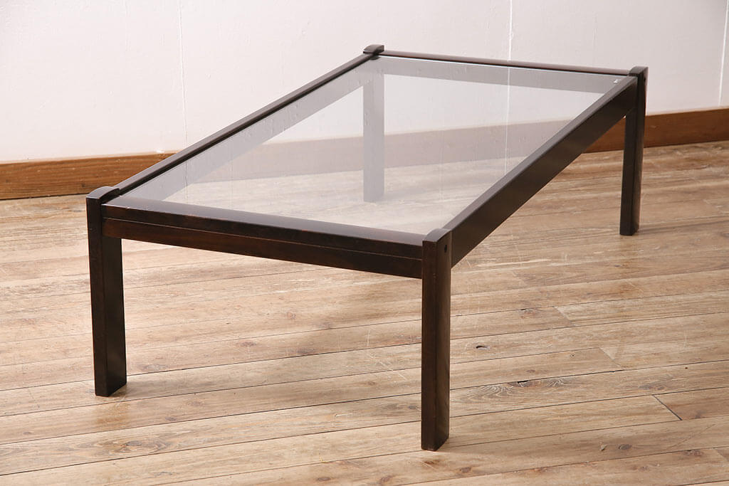 楽天市場】和製ヴィンテージ ガラストップテーブル オールドカリモク