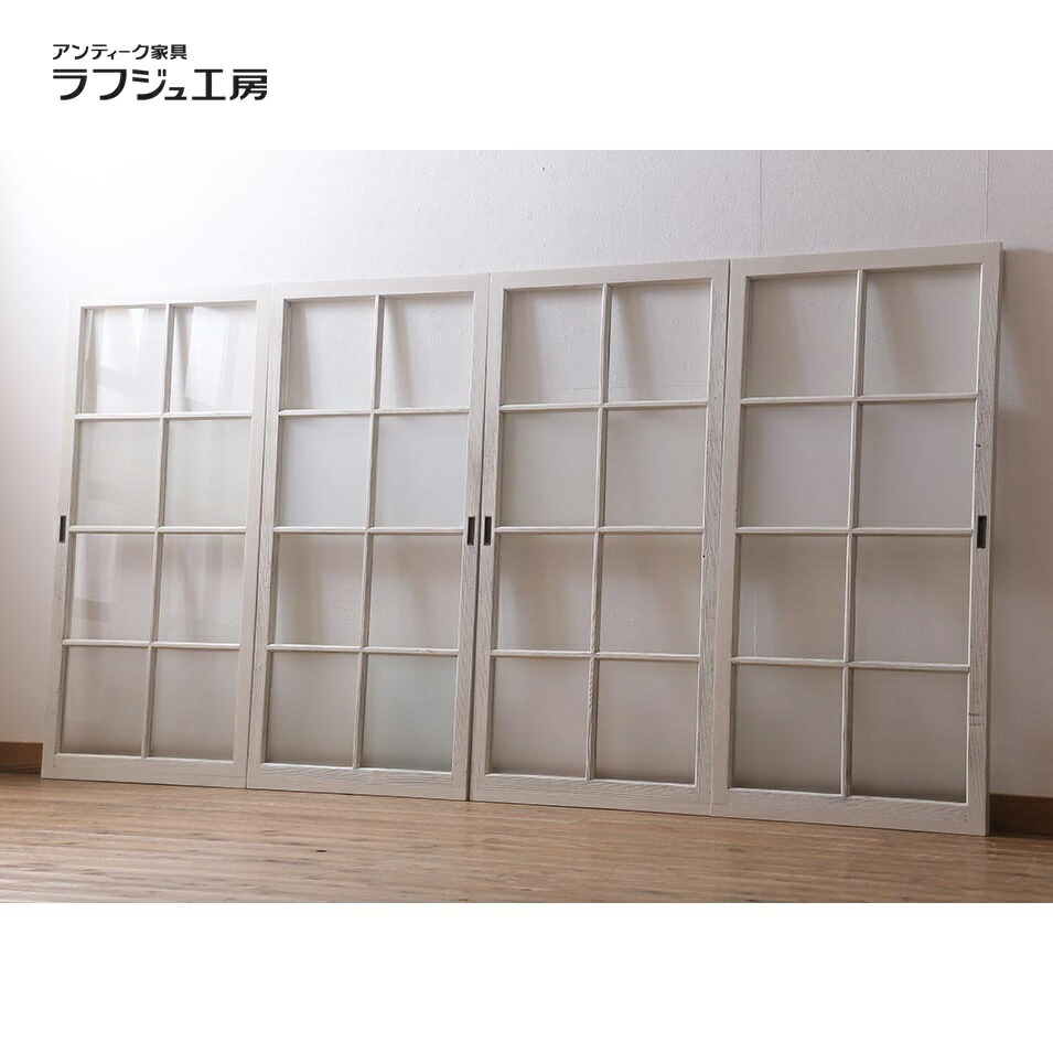 楽天市場】和製アンティーク ガラス戸 4枚セット 昭和中期 すりガラス