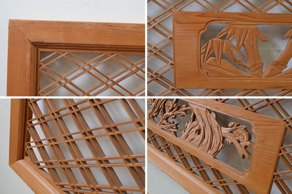 楽天市場】▽現状販売▽ アンティーク建具 欄間 2枚セット 組子入り