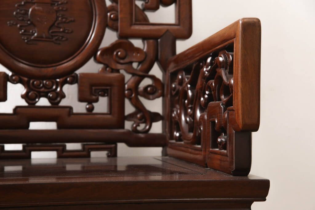 アンティーク 唐木 花梨 無垢材 肘付イス 古家具 アームチェア 木製