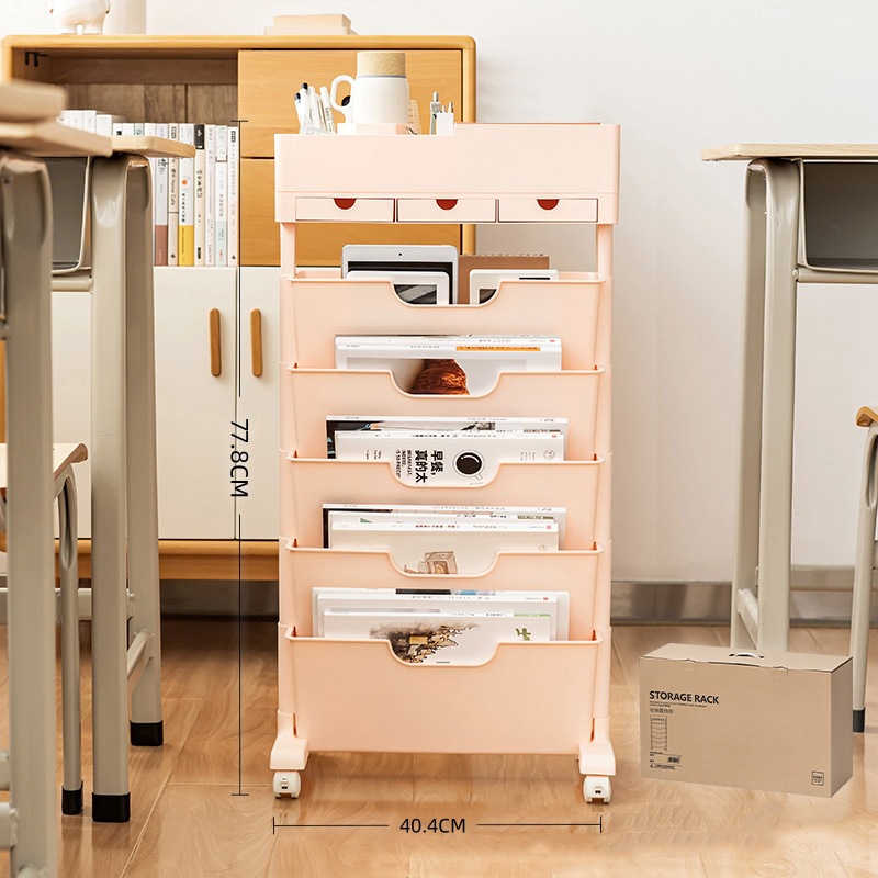 楽天市場】本棚 マガジンラック 6段式 大容量 キャスター付き ファイル