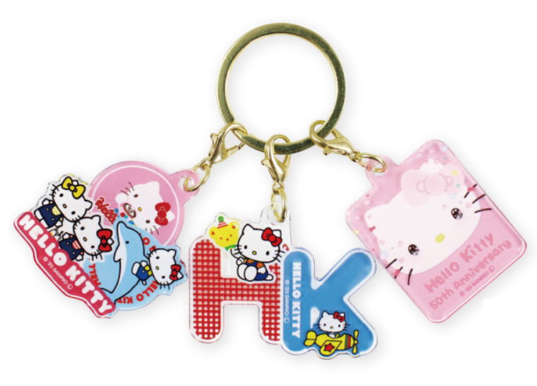 楽天市場】サンリオキャラクターズ 3チャームキーホルダーイニシャル