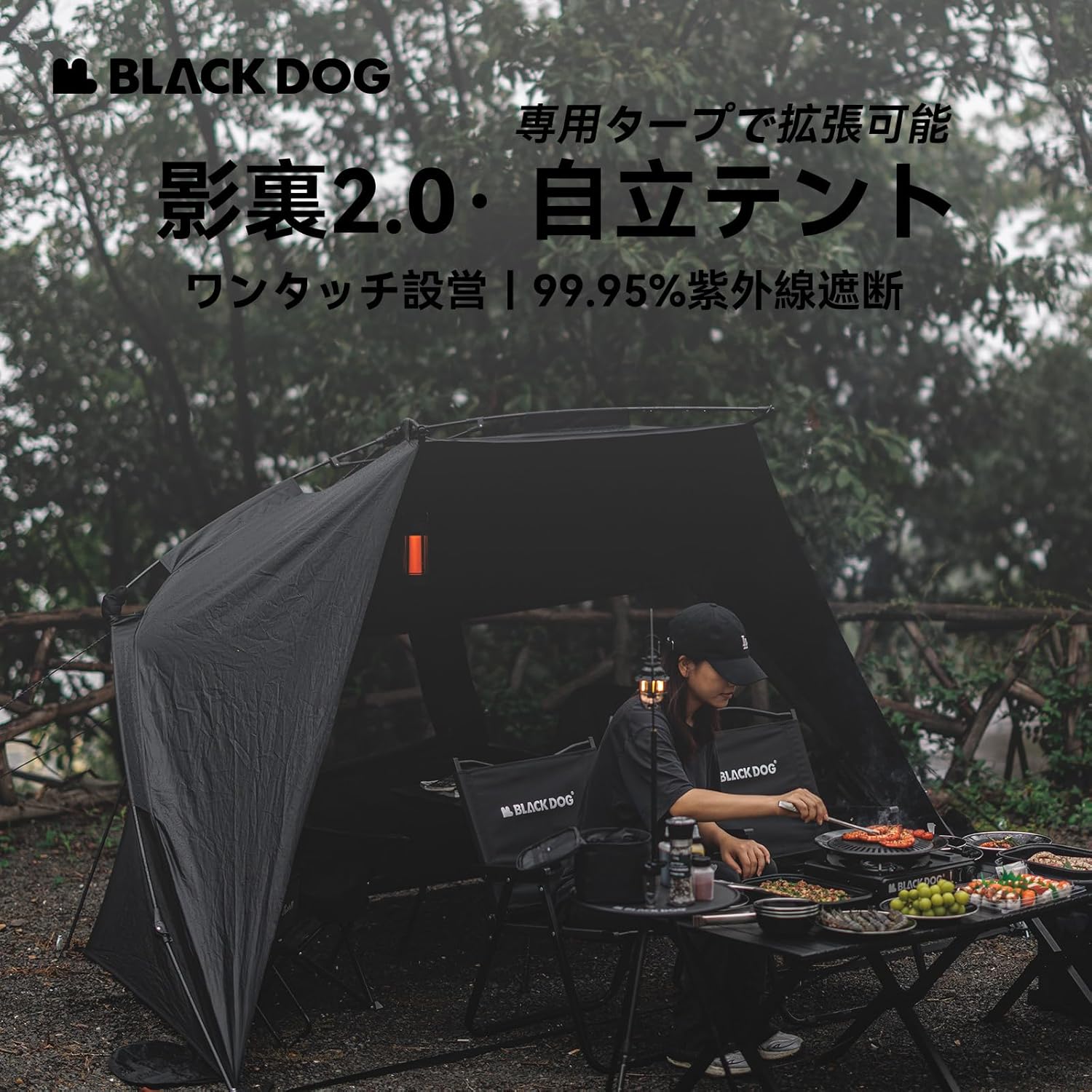 楽天市場】BLACKDOG ワンタッチテント 影裏2.0 ポップアップテント