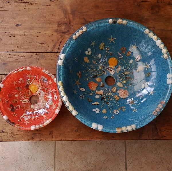 楽天市場】貝殻の洗面ボウル Lサイズ φ450貝殻 リゾート風 オリジナル