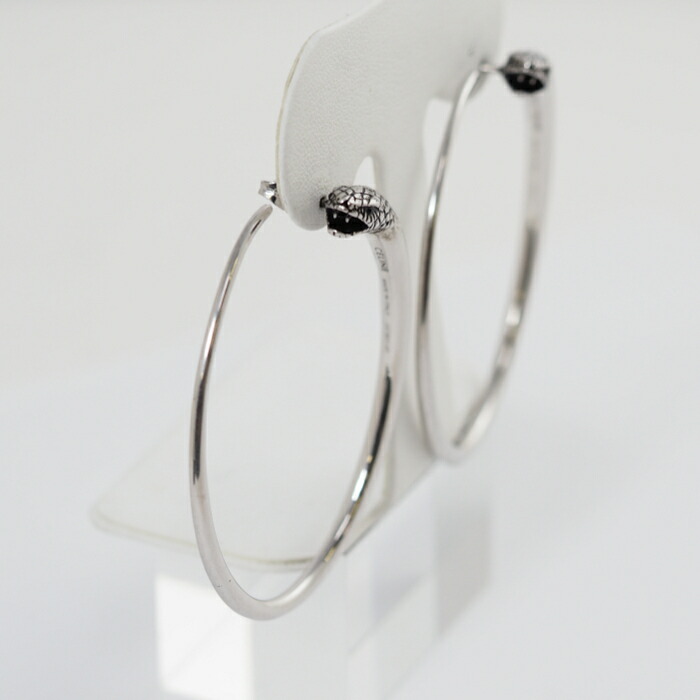 楽天市場】CELINE セリーヌ スネークモチーフ フープ ピアス シルバー