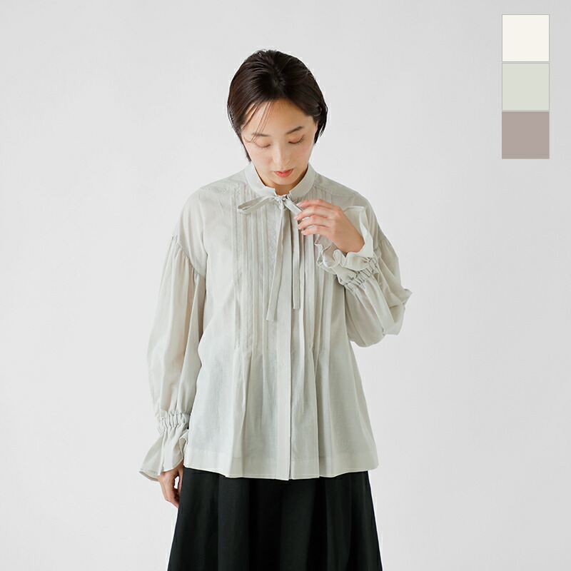 楽天市場】MAGALI マガリ コットン シルク リボンタイ ブラウス bl259