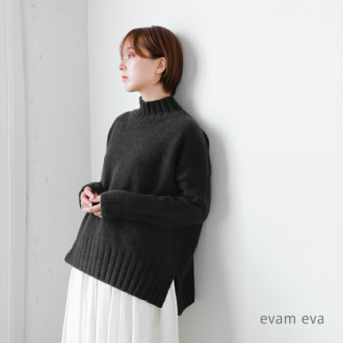 楽天市場】evam eva エヴァムエヴァ リニューウール タートルネック