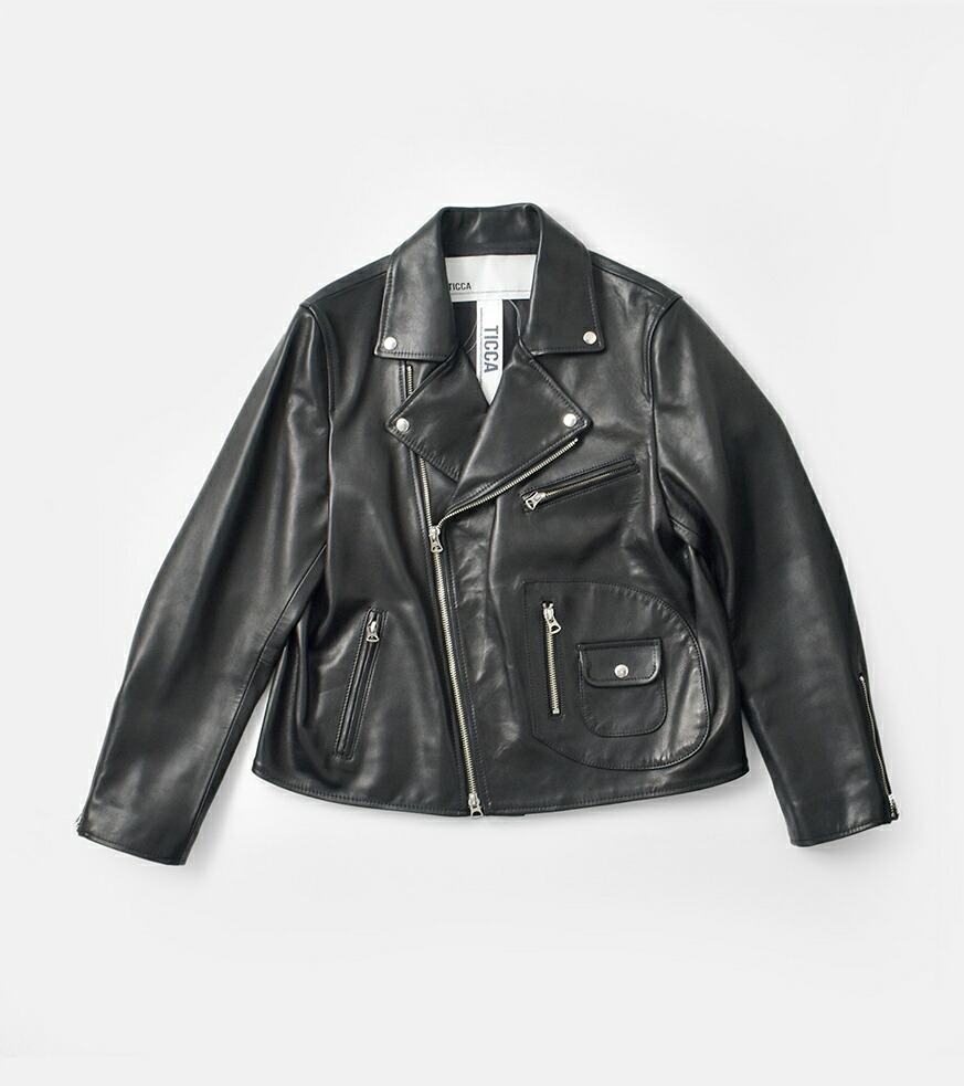 楽天市場】TICCA ティッカ ラムレザー ダブル ライダース ジャケット