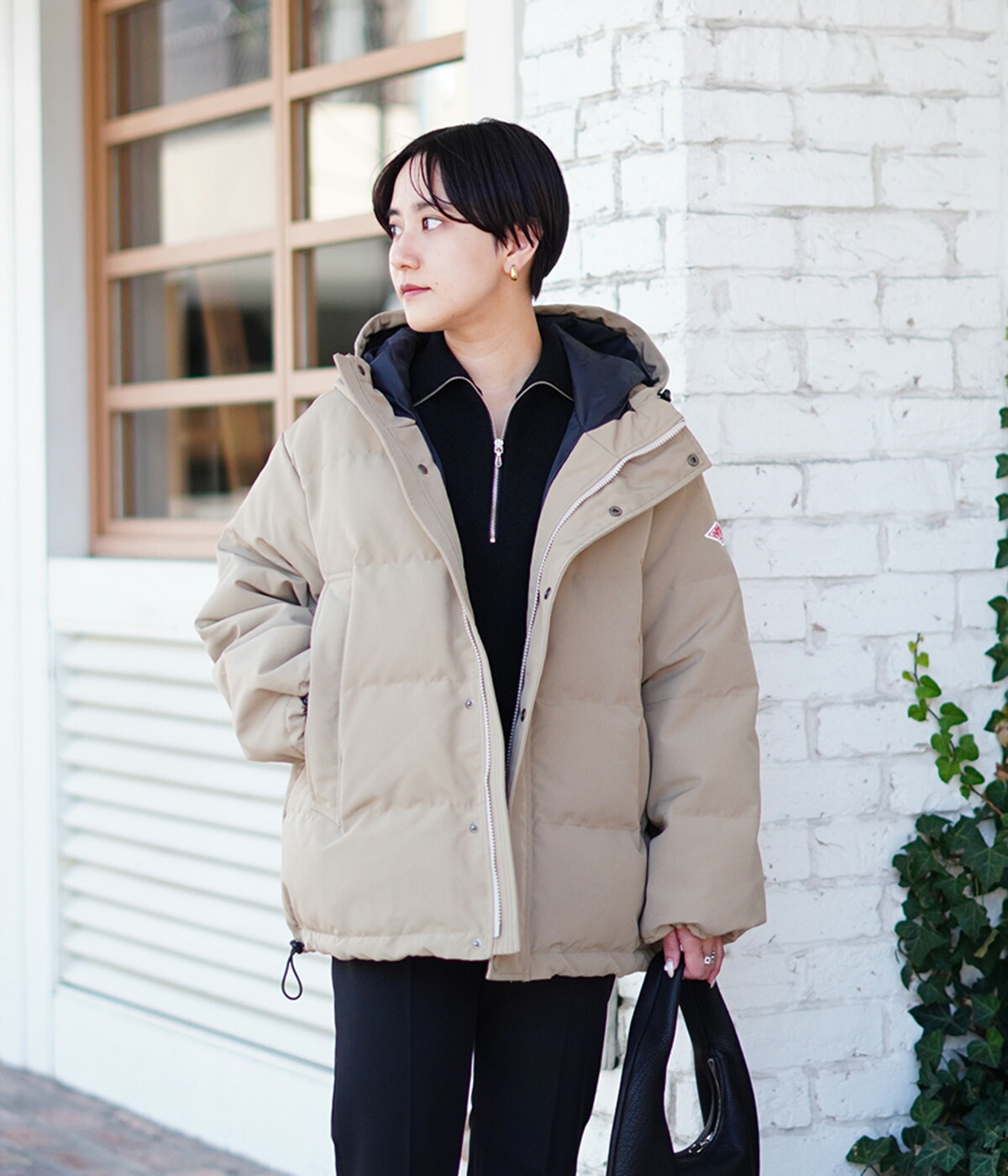 DANTON ベージュ キルティングダウンジャケット Sサイズ DANTON ダウン