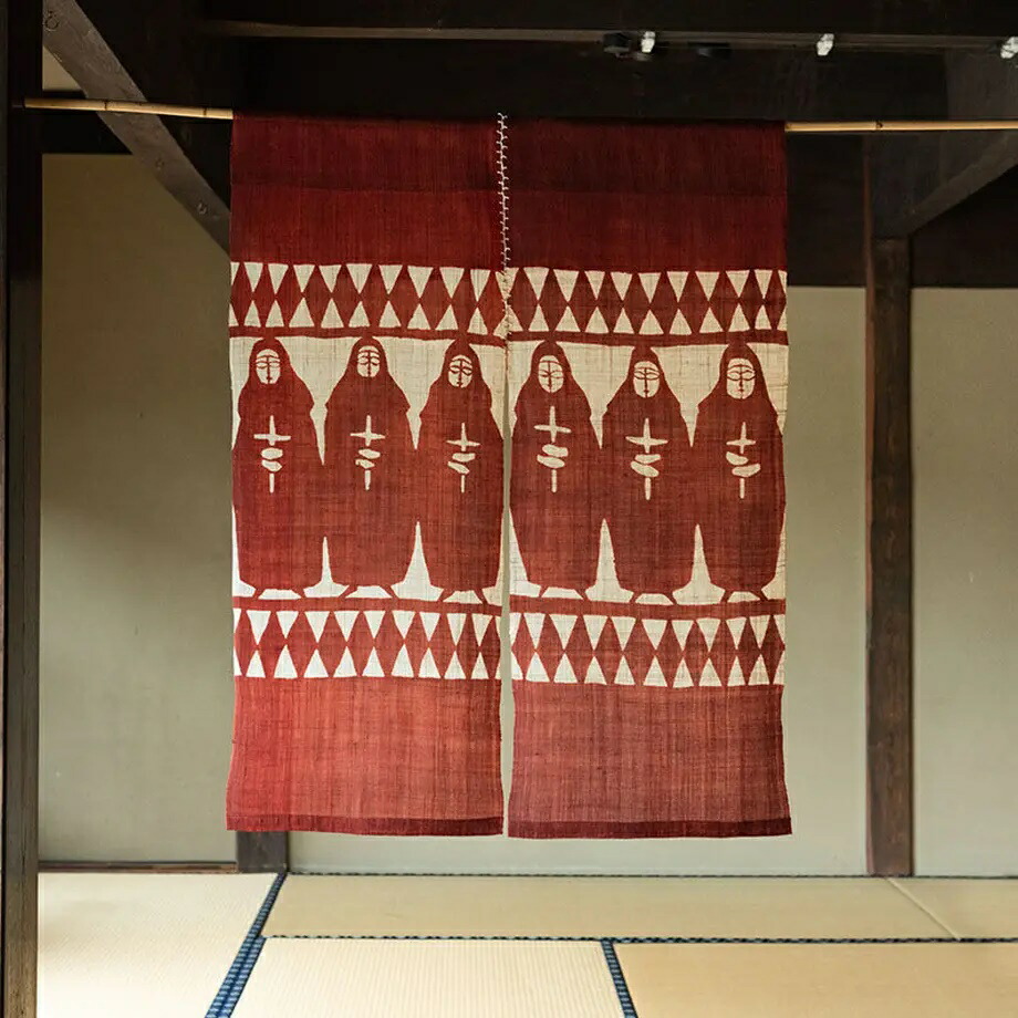 暖簾 型染め 自然布 麻 苧麻 手績み 民藝 型染め工房たかだ 芹沢銈介