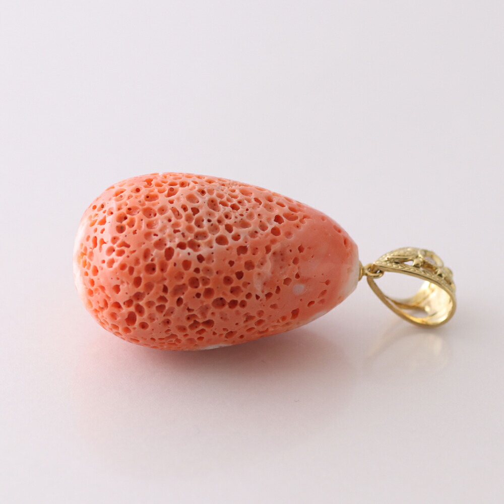 楽天市場】≪1年保証付き≫ 桃珊瑚（虫食い珊瑚）『ドロップ』K18