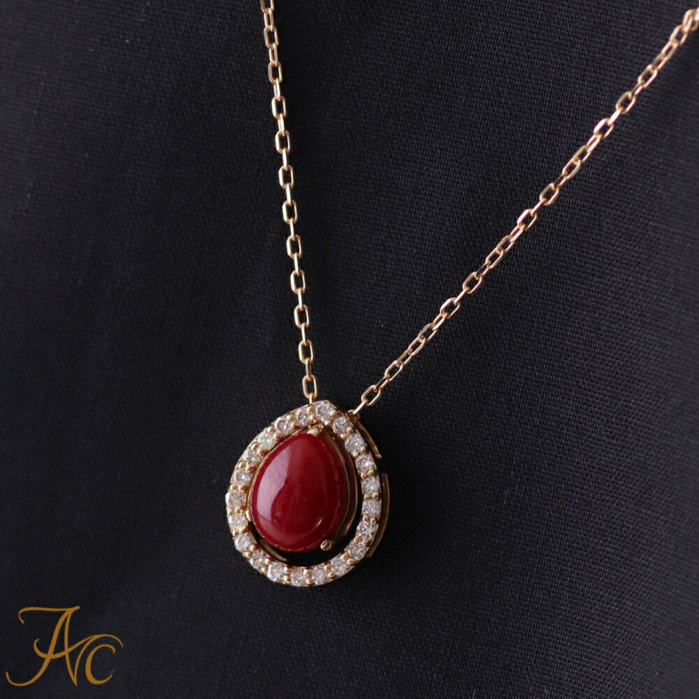 楽天市場】≪1年保証付き付≫日本産血赤珊瑚 K18 ゴールド ドロップ