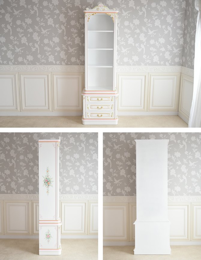 楽天市場】キャビネット 本棚ホワイト 白 おしゃれ 完成品 幅61cm 木製