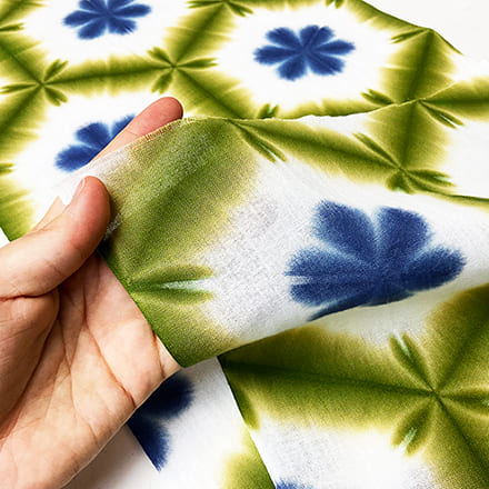 楽天市場】有松絞り手ぬぐい26番 計り売り 黄色 青 浴衣 絞りてぬぐい