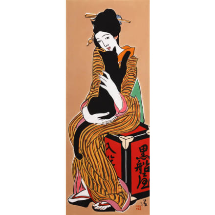 楽天市場】手ぬぐい 黒船屋 竹久夢二 黒猫 ネコ 注染てぬぐい 飾る