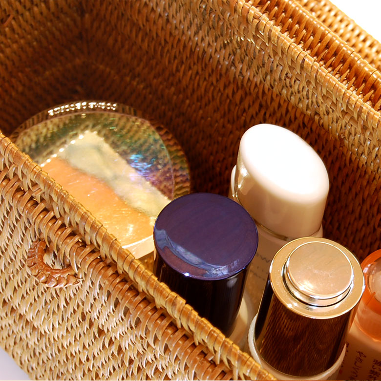 楽天市場】アタで編まれたフタ付き小物入れケース 長方形タイプ 小物