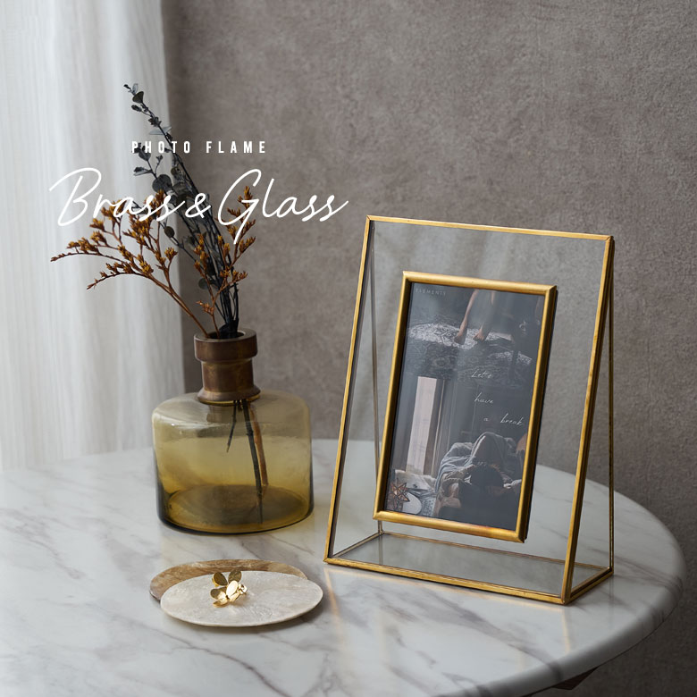 楽天市場】【SALE期間限定10%OFF】 ガラスと真鍮 フォトフレームBrass