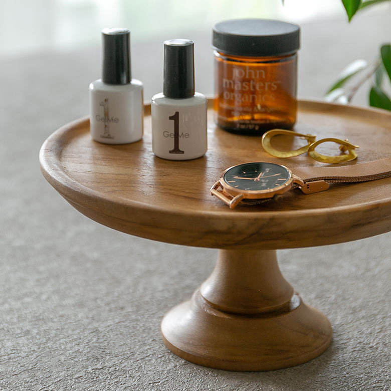 楽天市場】ケーキスタンド 木 木製 1段 Mサイズ 直径 21cm H 10cm