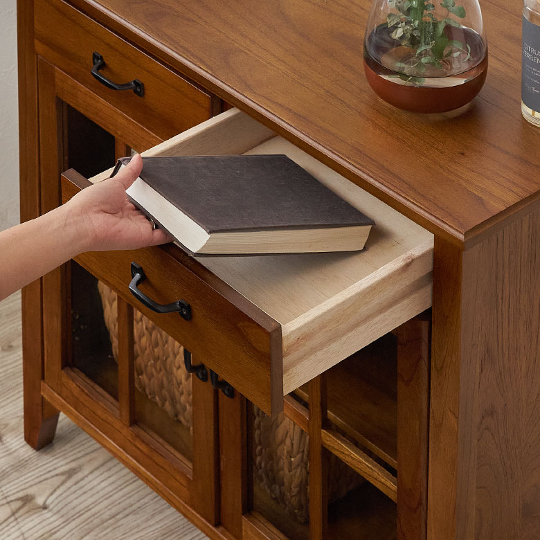 楽天市場】ティンバー キャビネット リビングチェスト チェスト 木製