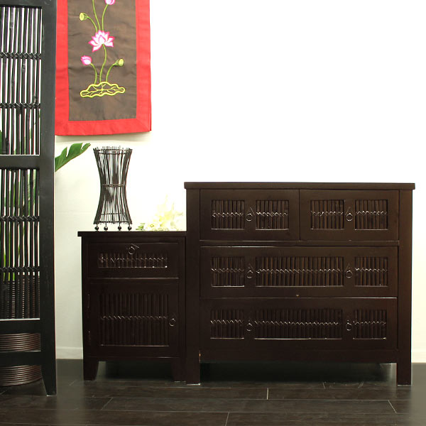 楽天市場】アジアンバンブータンス4D ライトブラウン色 3段 おしゃれ