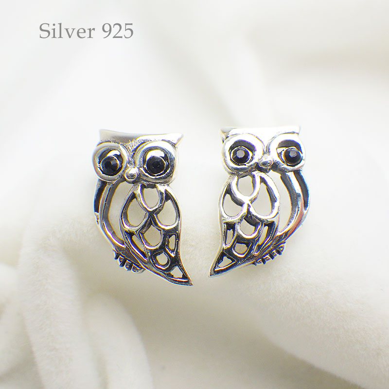 楽天市場】ピアス レディース ふくろう フクロウ 梟 シルバー925 金属