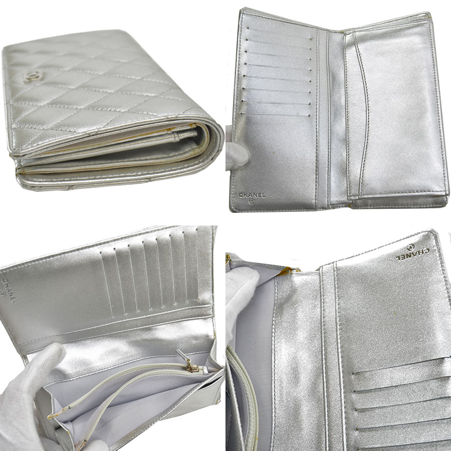 楽天市場】シャネル CHANEL 長財布 ココマーク マトラッセ シルバー