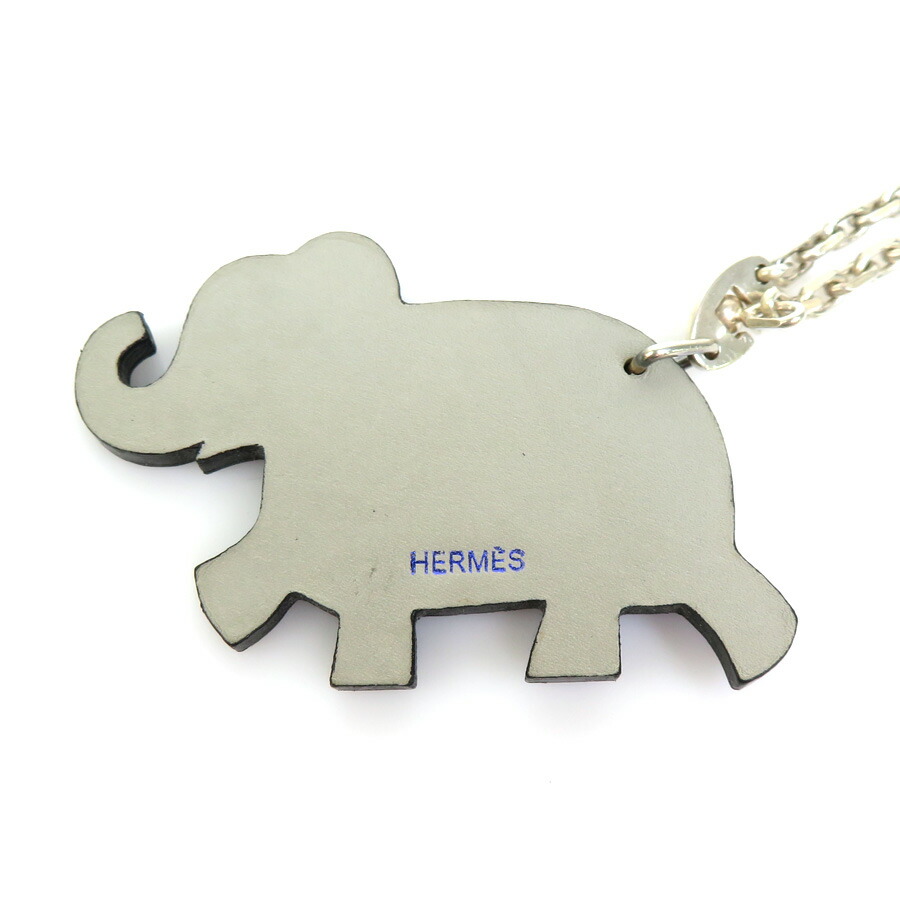 楽天市場】エルメス HERMES チャーム ゾウ レザー/シルバー925 グレー