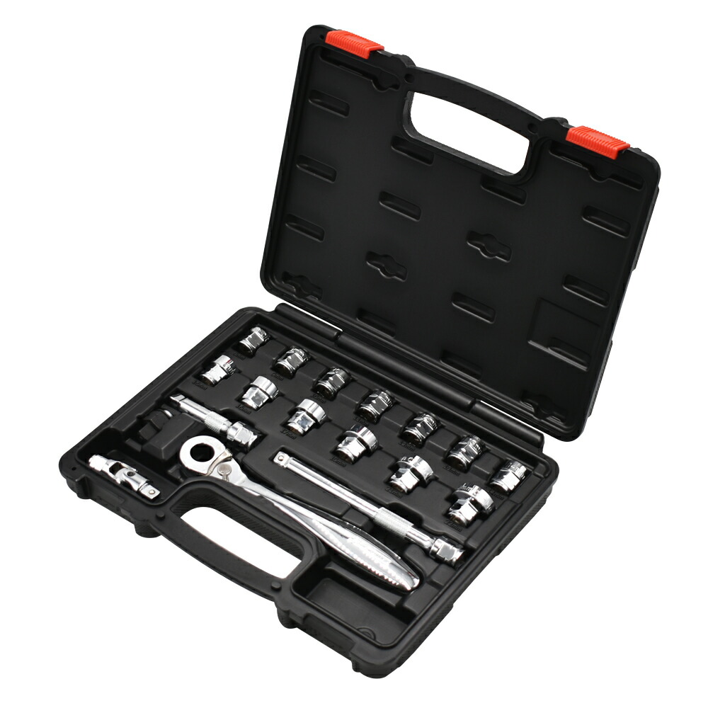 楽天市場】3/8DR インサートスナップラチェットレンチ セット (18点組