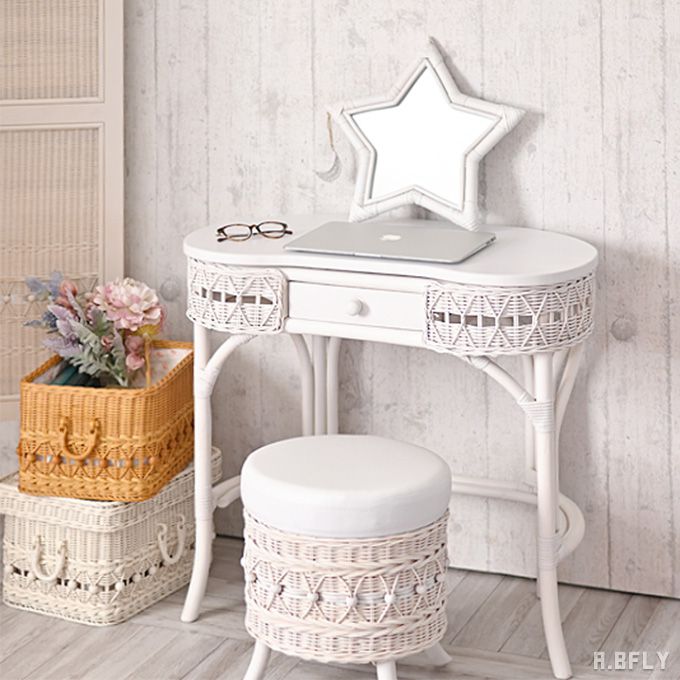 楽天市場】デスク 籐家具 テーブル ドレッサー 化粧台 机 コンパクト