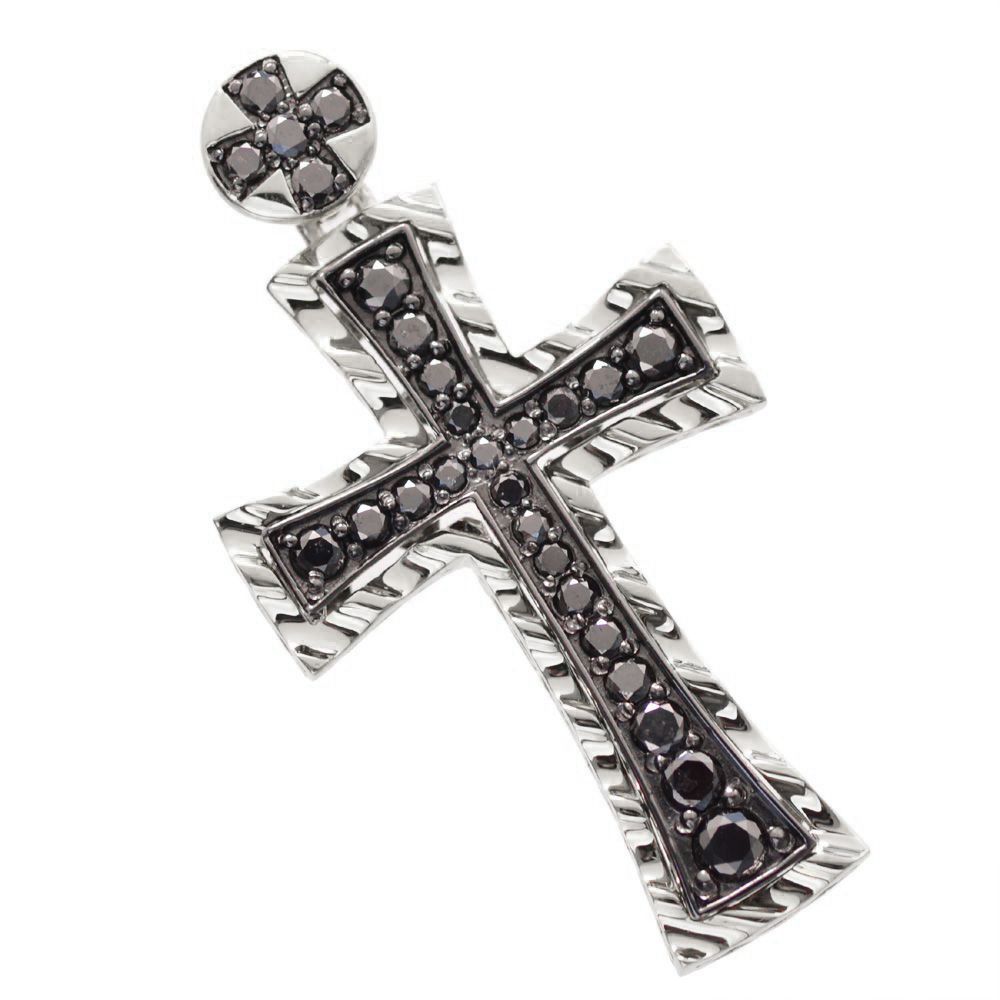 K10WG（ホワイトゴールド）ブラックダイヤモンド1.30ctクロストップ