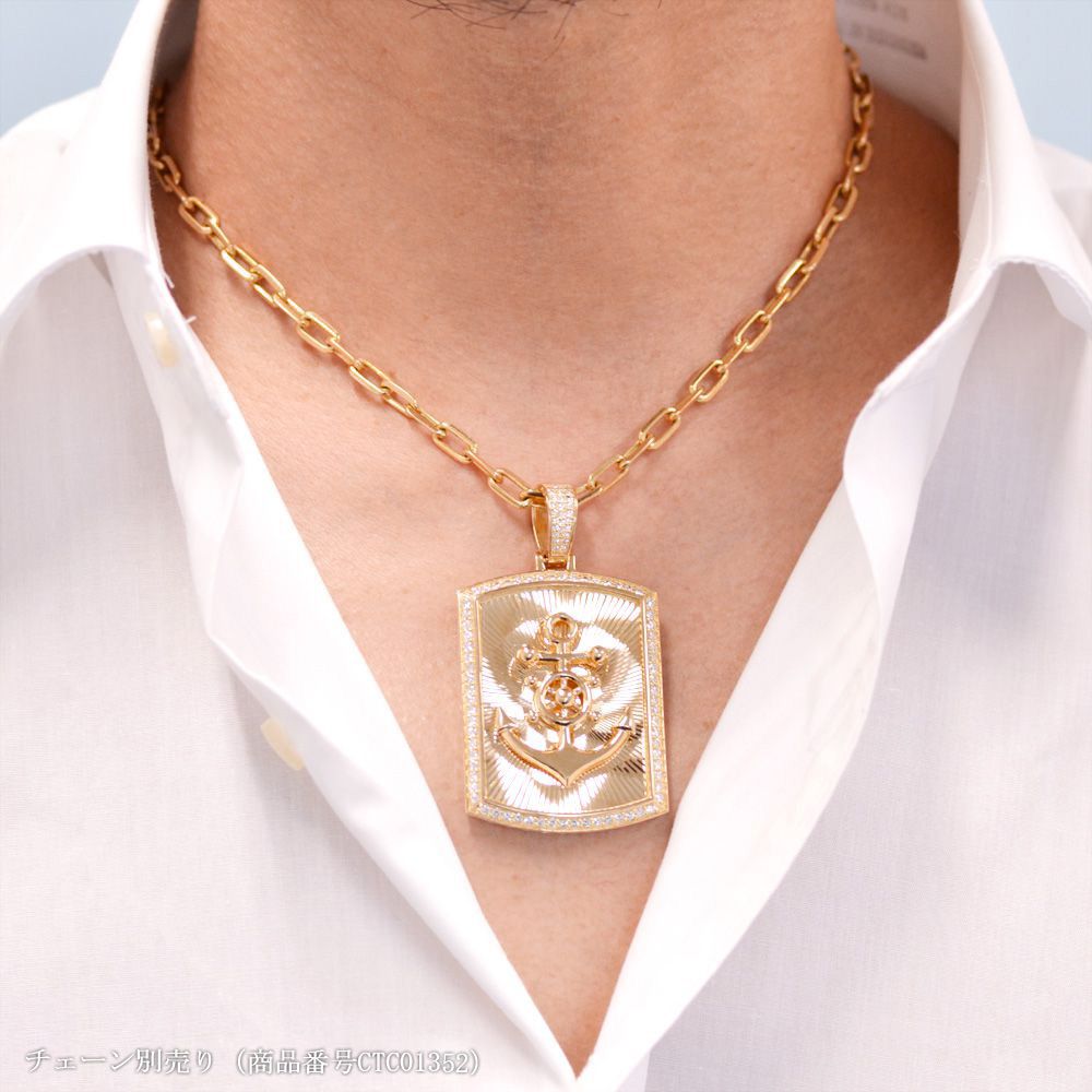 楽天市場】ペンダントトップ メンズ 18金 K18 18KPG マリン 舵輪