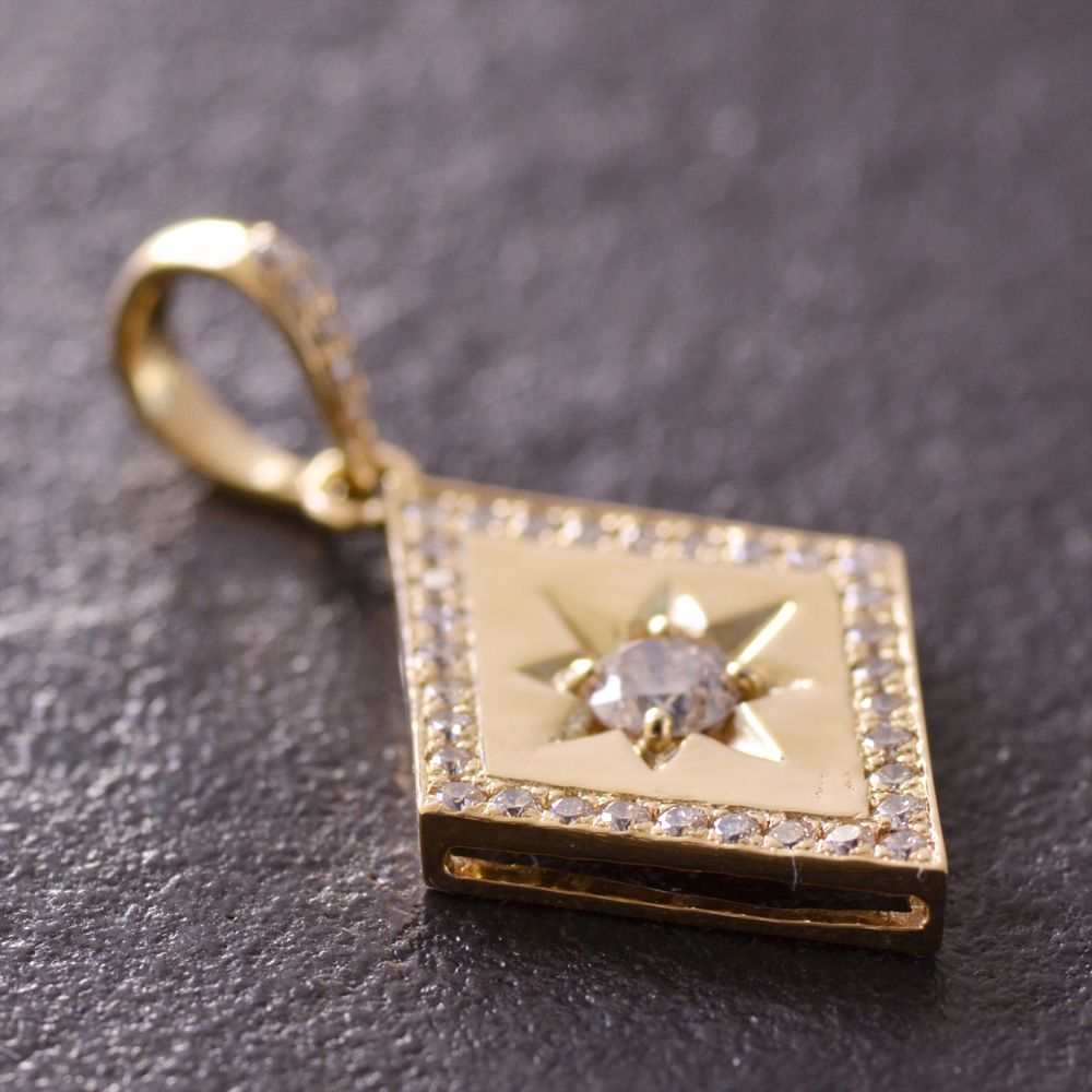 楽天市場】ペンダントトップ メンズ 18金 K18 18K ダイヤモンド 後光