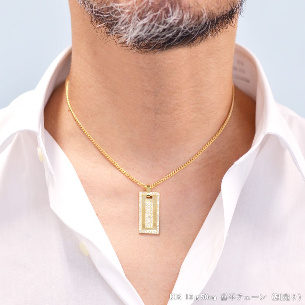 楽天市場】ペンダントトップ K18 18K ダイヤモンド メンズペンダント