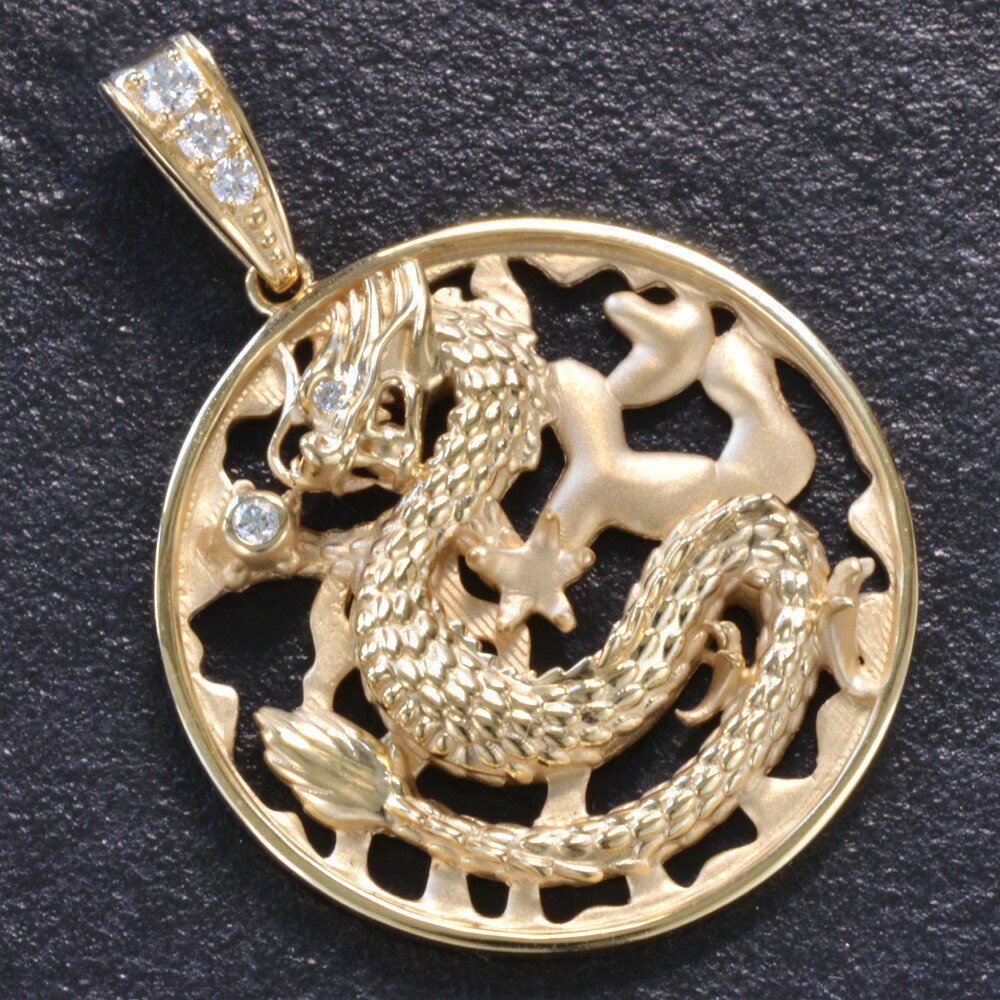 楽天市場】18金 ドラゴン 龍 竜 ペンダント トップ k18 18k ゴールド