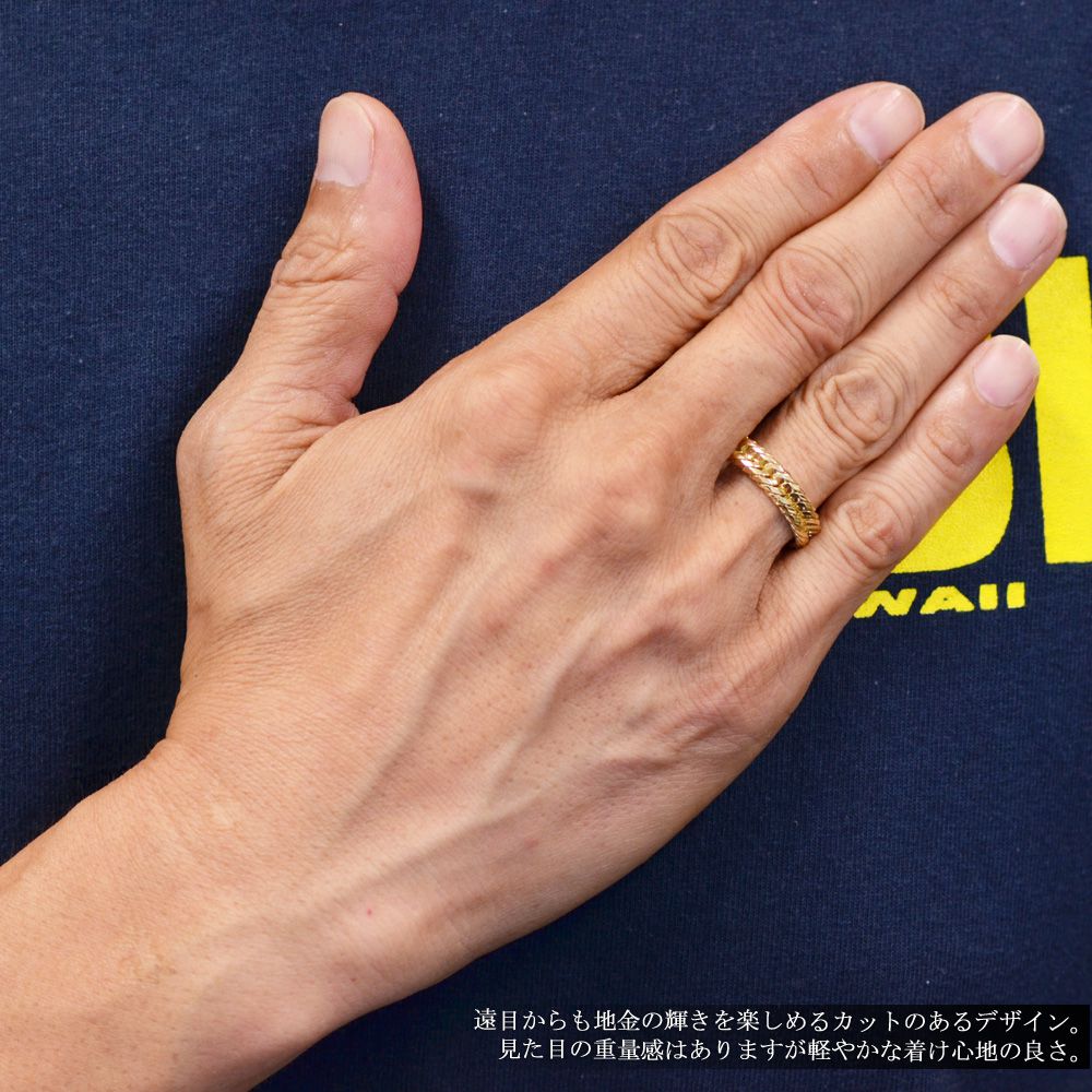 楽天市場】K18 18K メンズ 喜平リング 18金 イエローゴールド 5mm