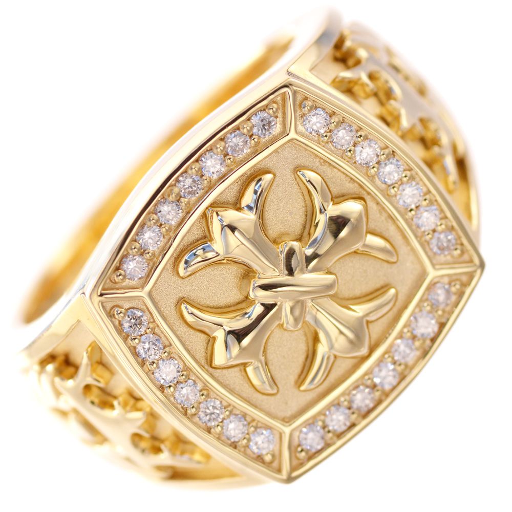 楽天市場】指輪 メンズリング 印台 K18 18K 18金 クロス ダイヤモンド