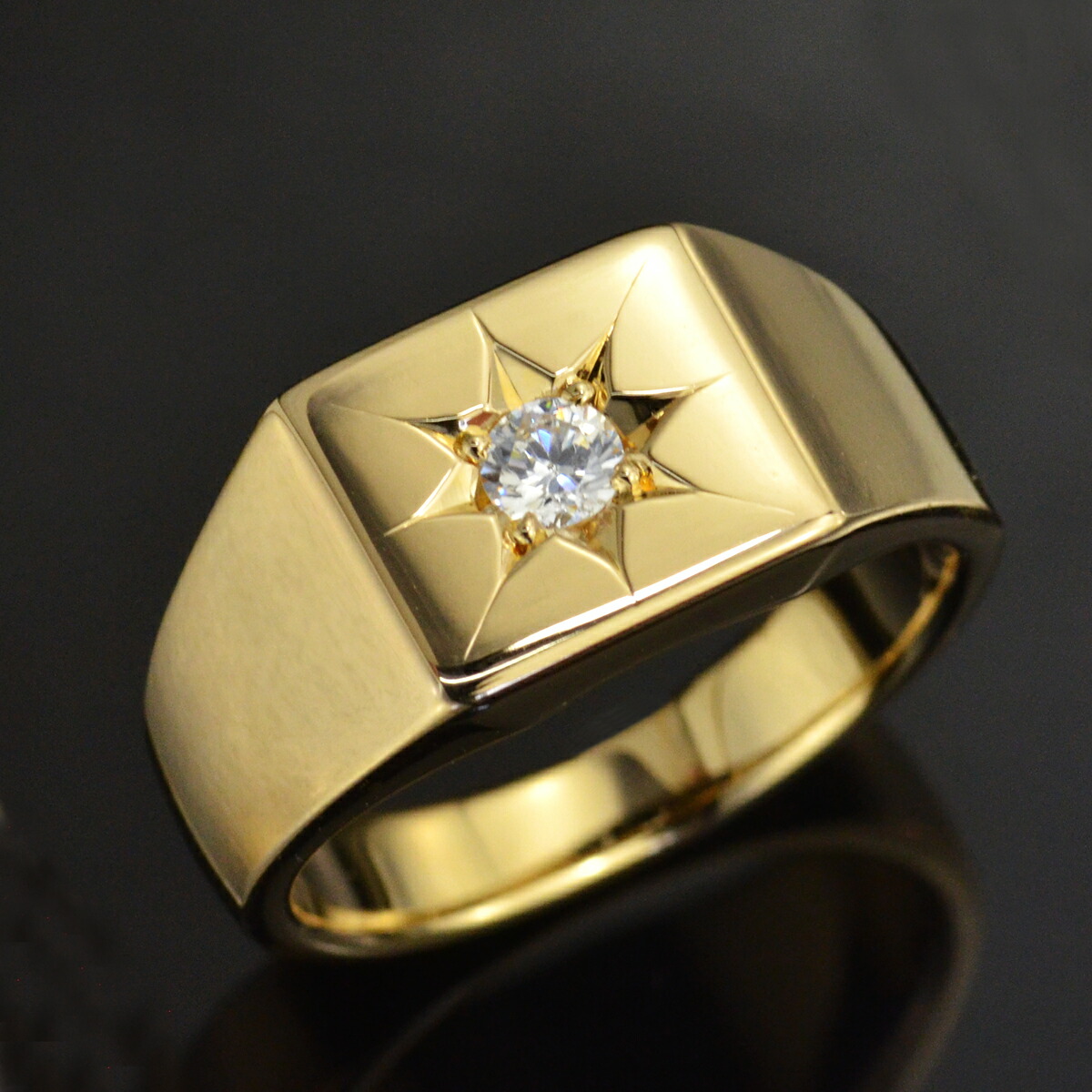 楽天市場】【ポイント11倍☆23:59まで!】 印台 リング 指輪 K18