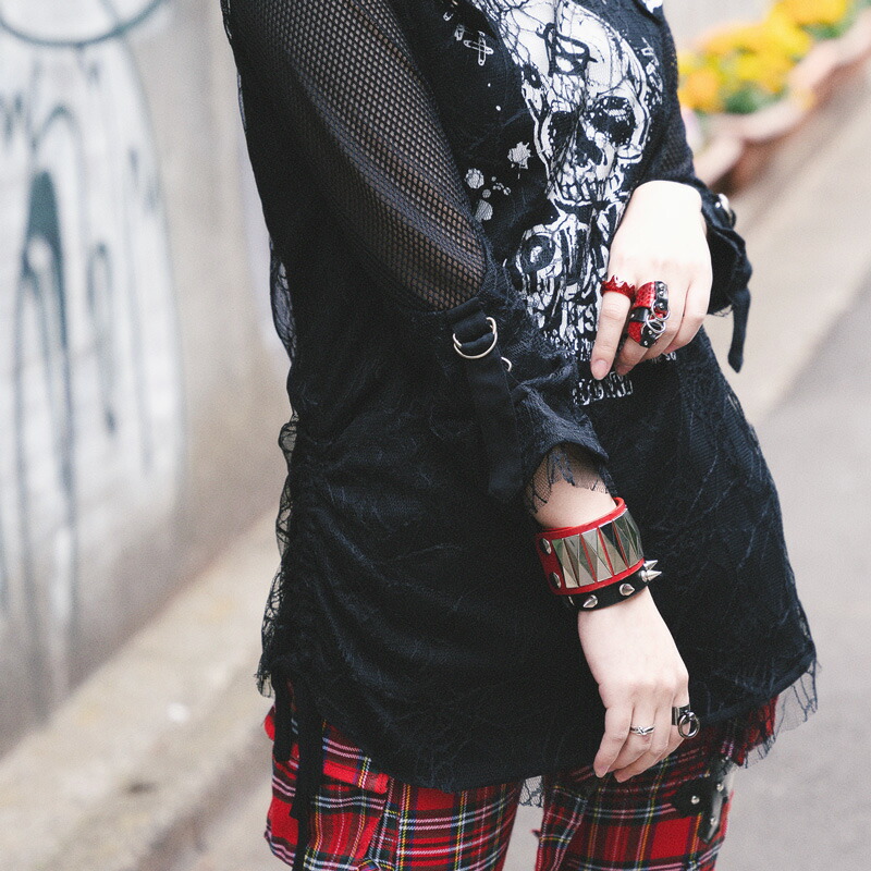 楽天市場】ガーゼロングTシャツ パンク ロック ファッション V系