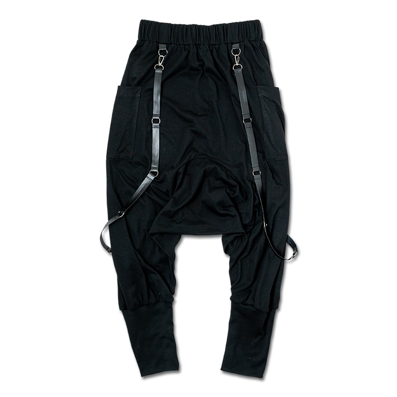 楽天市場】Rベルトパンツ サルエルパンツ 10分丈 パンツ モード 黒 赤